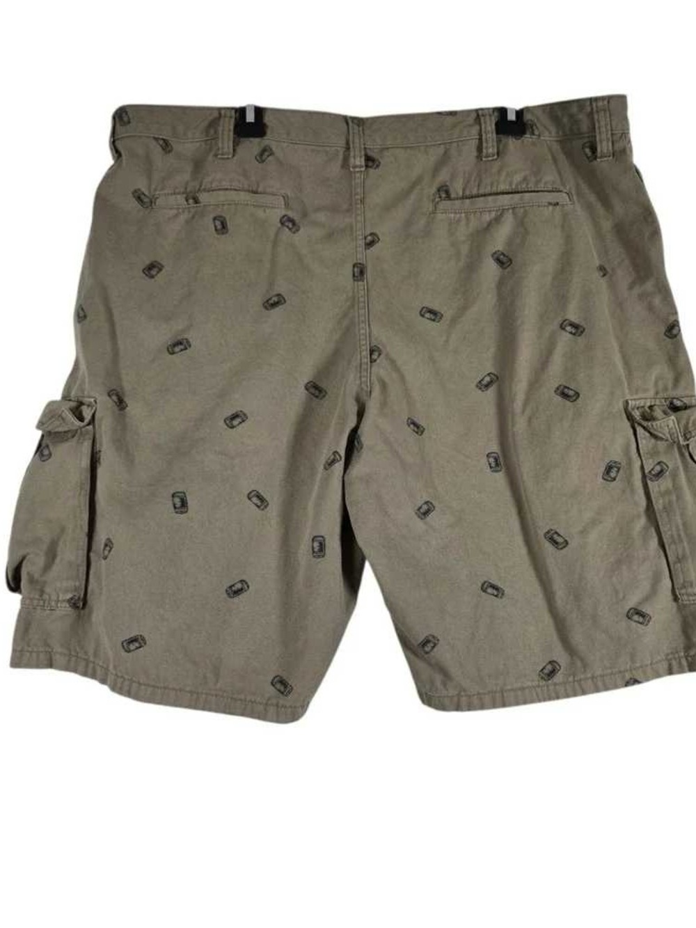 Men's Olive Green Cargo Shorts with Subtle Micro Print